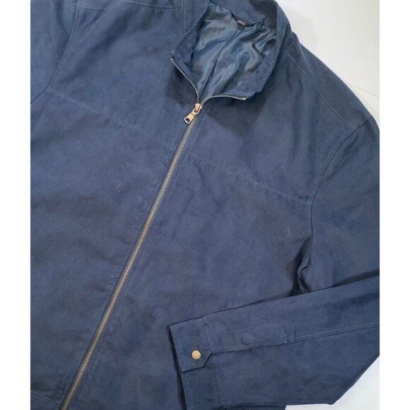 Banana Republic Other - Banana Republic Jacket Mens XL Vegan Suede Microfiber Dark Navy Bomber Lined‎